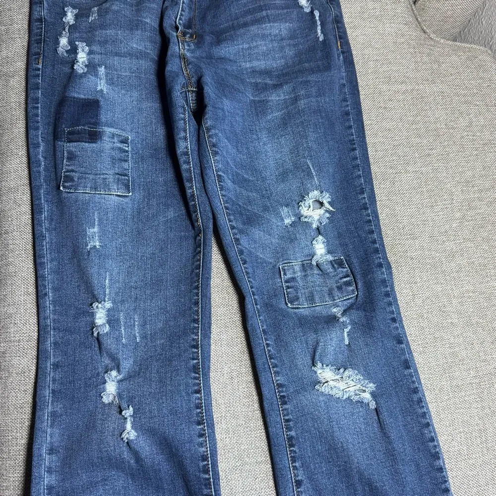 Lucky & Blessed Blue Distressed Women’s Jeans Size  12 - Image 8