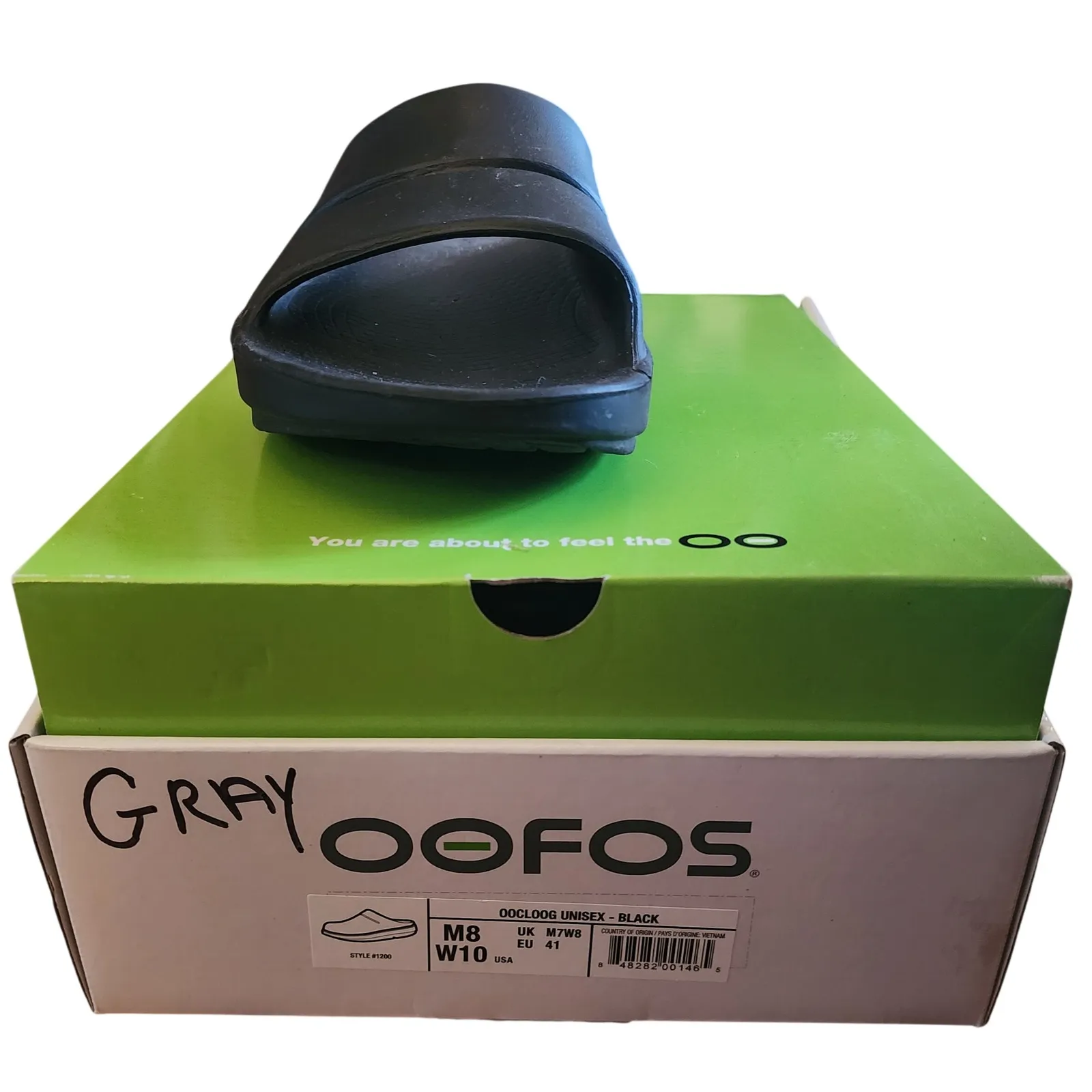 OOFOOS OOFOSLIDE Black Unisex Comfort Recovery Slide Sandals Wm US 10 M US 8 - Image 5