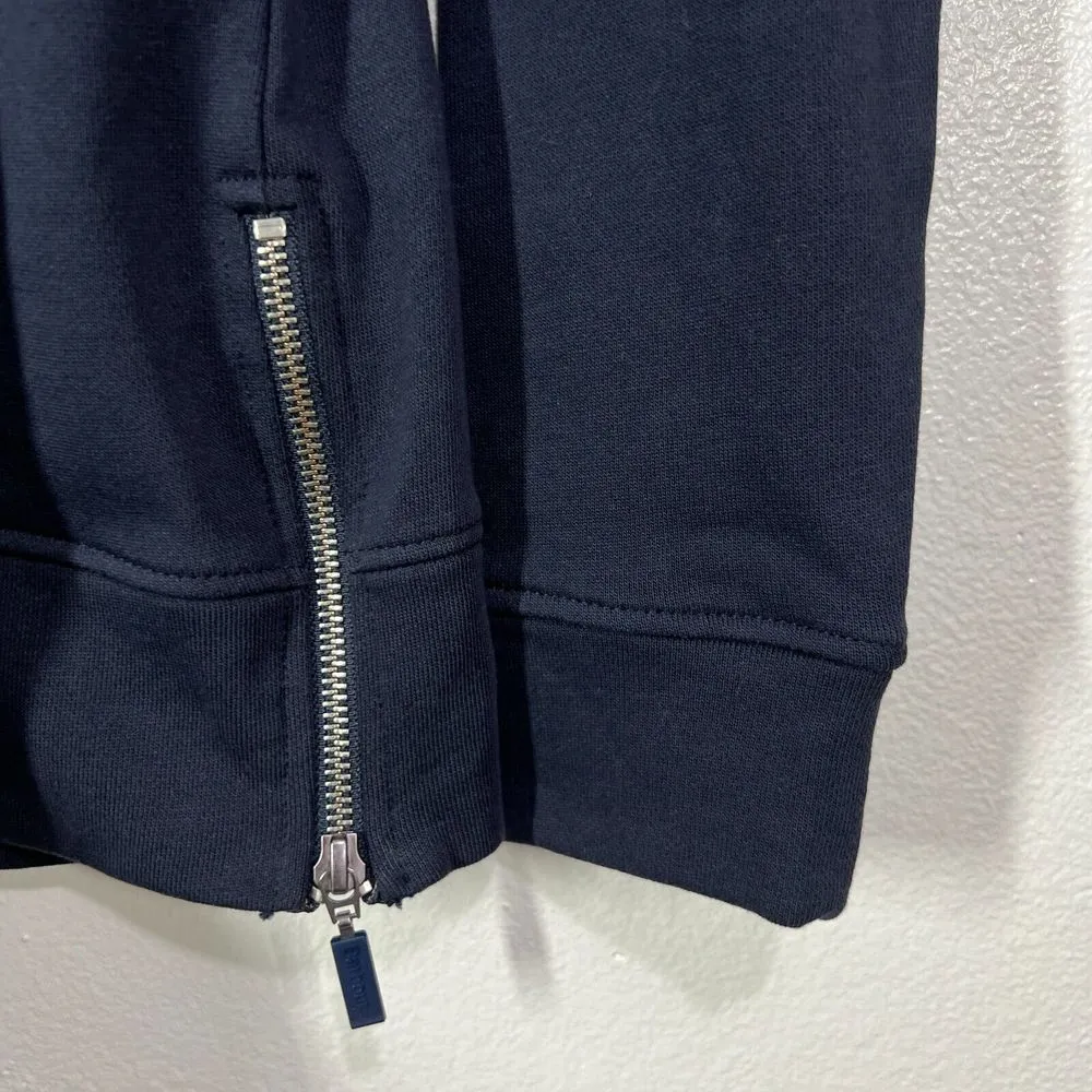 Barbour Backshore Overlayer Sweater Womens US 6‎ Navy Side Zip Crewneck Coastal - Image 7