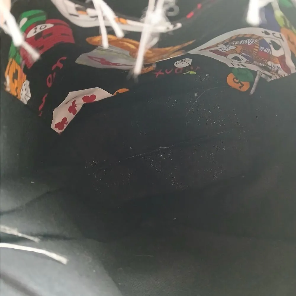 Vintage Y2K Whimsical Tote Bag Bingo Casino Cards Game Night Shoulder Handbag Black - Image 9