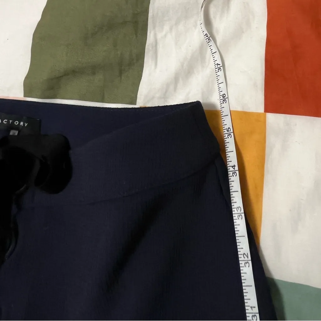 English Factory Navy Lace Up High-Waisted Crop Trousers - Image 8