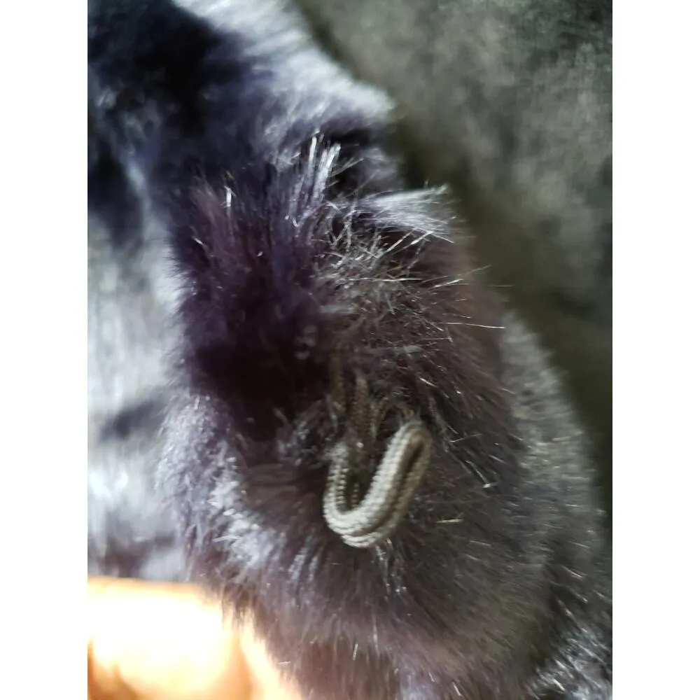 Saks Fifth Avenue Faux Fur Jacket Women's XS Purple White Lined Hook & Eye Front - Image 9