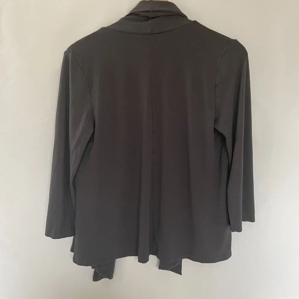 J.jill gray cropped cardigan sweater comfortable rayon women's size small - Image 6