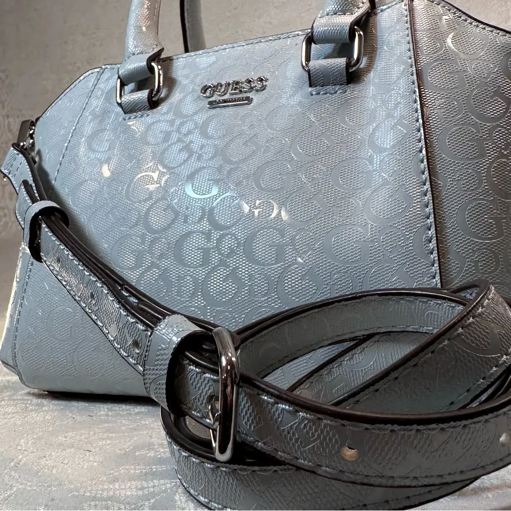 GUESS Kamri Mini Dome Satchel Light Blue with Adjustable Strap Crossbody NWOT - Image 4