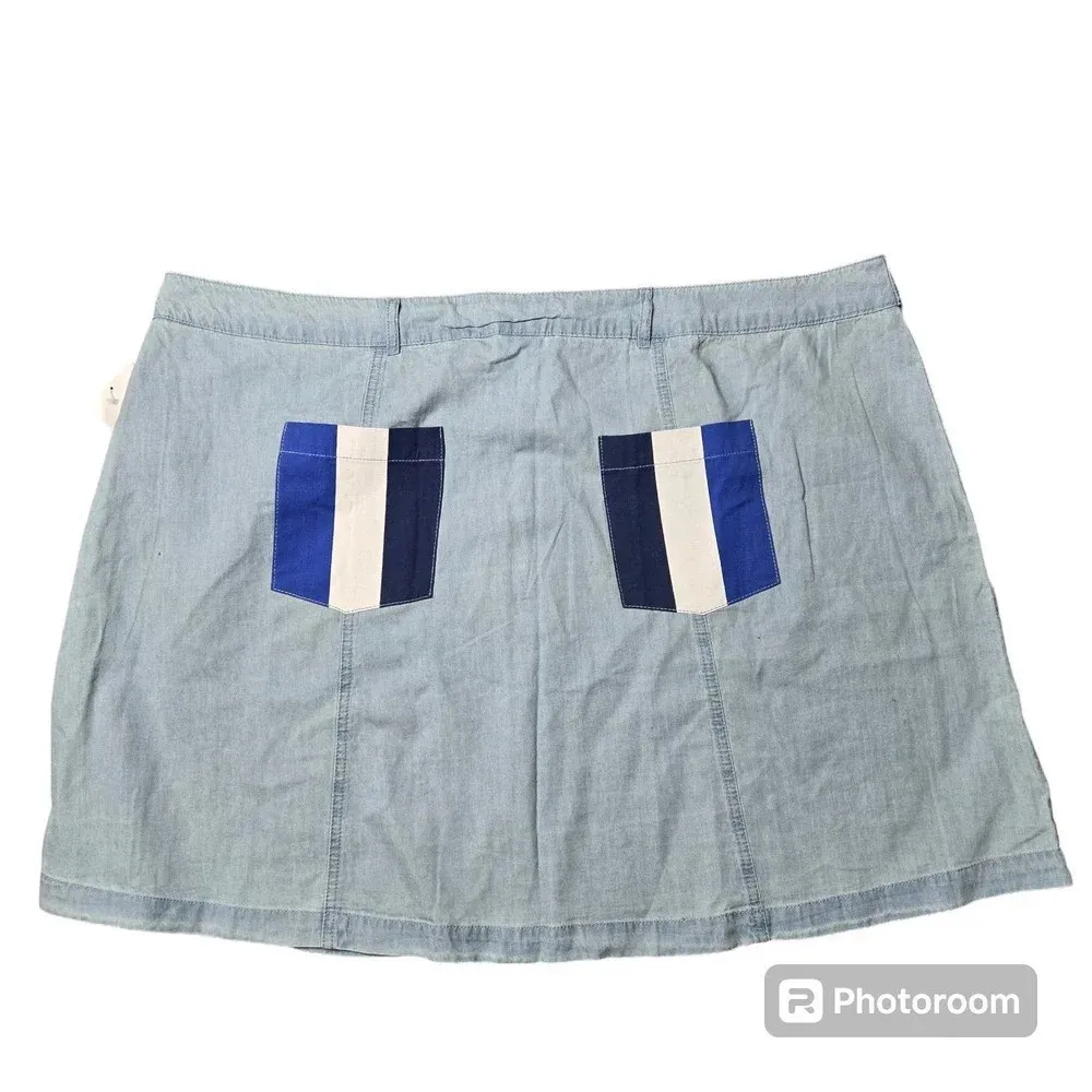 Disney Mickey & Minnie Button Front Blue Skirt - Image 3