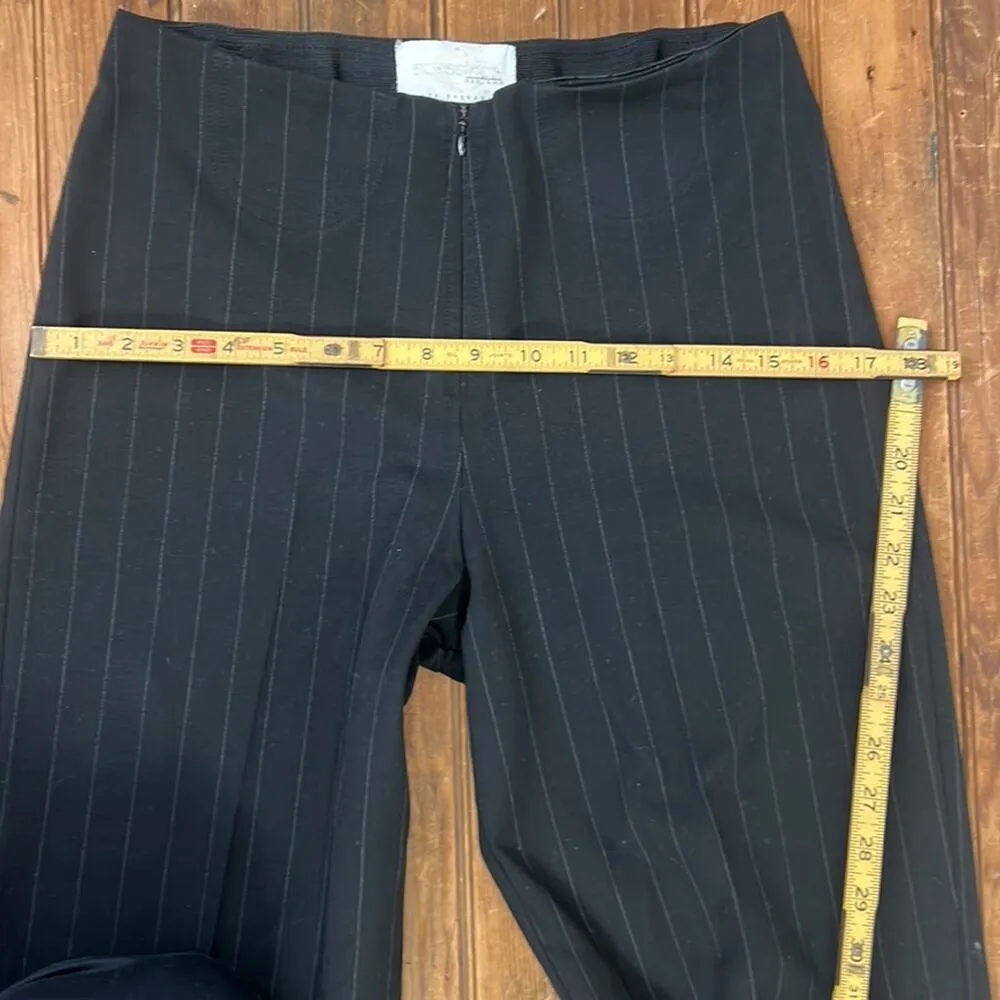 Vintage Equestrian Designs black wide leg high rise pin stripe pants size 6 - Image 7