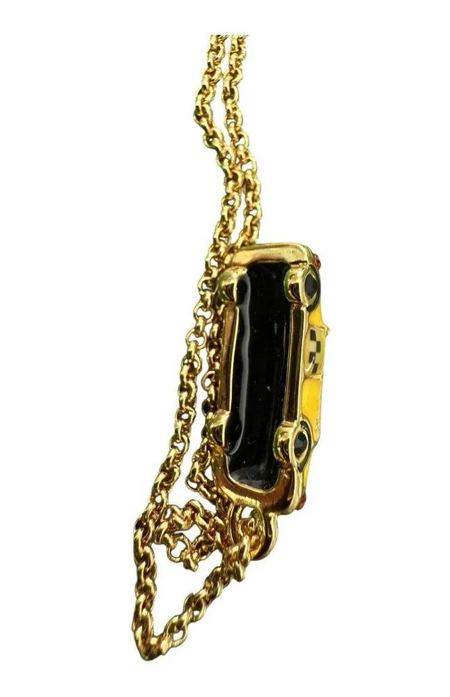Kate Spade New York Ma Cherie Taxi Mini Pendant Necklace NWT Yellow Car Taxi Gold - Image 4