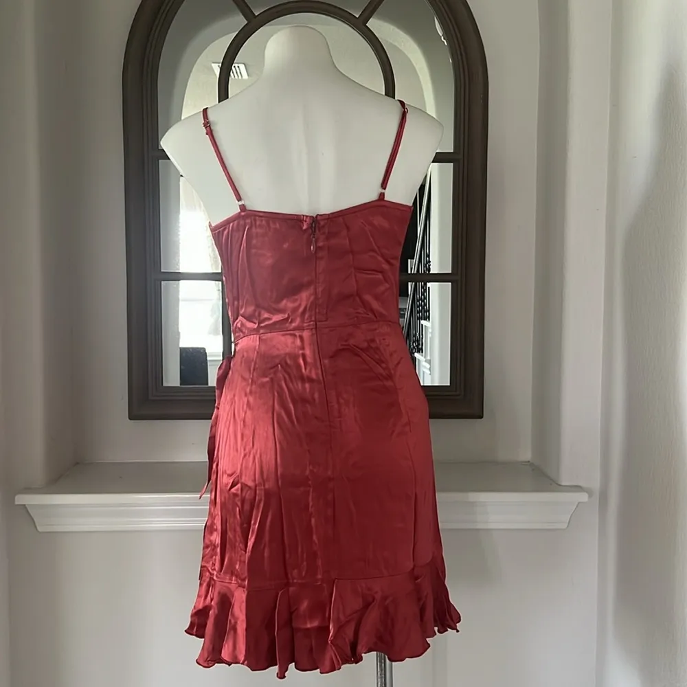 Donna Mizani xRevolve Antonia Faux Wrap Spaghetti-Strap Ruffle Dress Size M $215 - Image 9