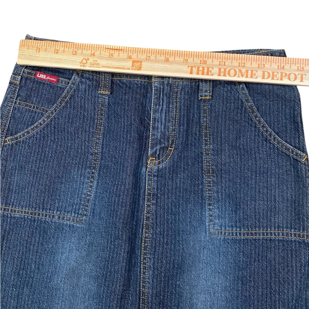 Vintage Y2K Union Bay Straight Denim Maxi Skirt w/ side Splits - Image 8