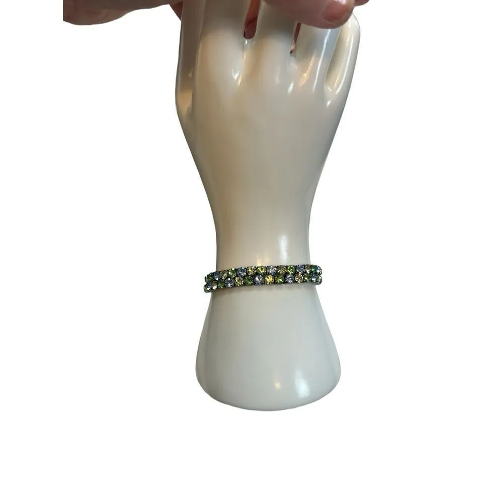 Multi colored rhinestone crystal set of 2 bracelets - Image 6