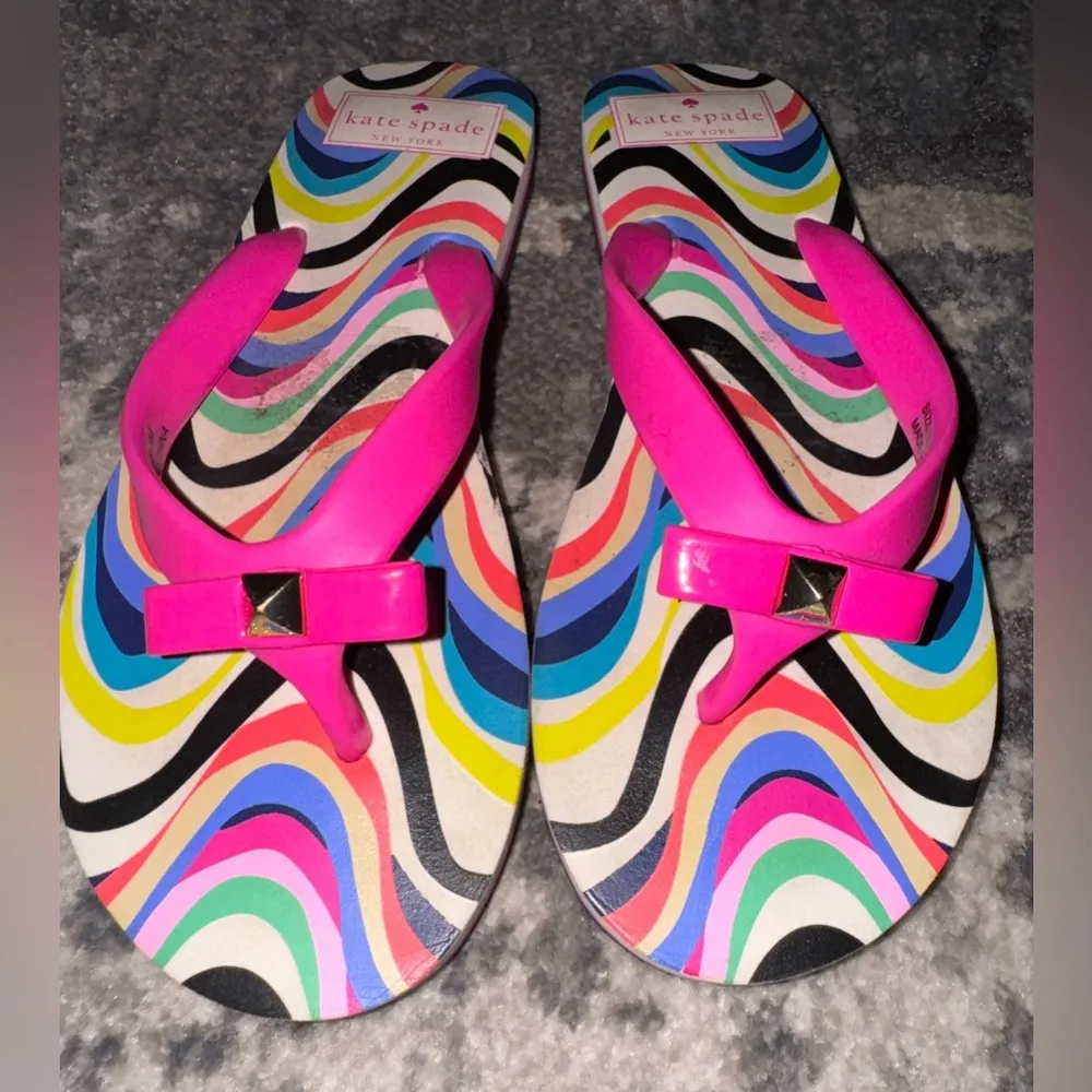 Kate Spade Multi Color Flip Flops - Image 3