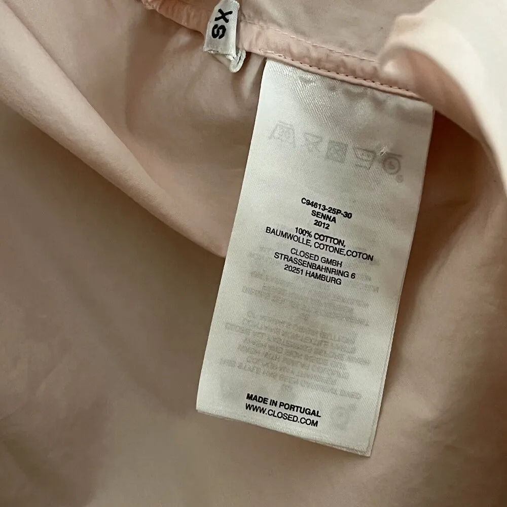 Closed Womens Senna Camp Shirt Top Size XS Button Down Front Rounded Bottom Hem Pink - Image 11