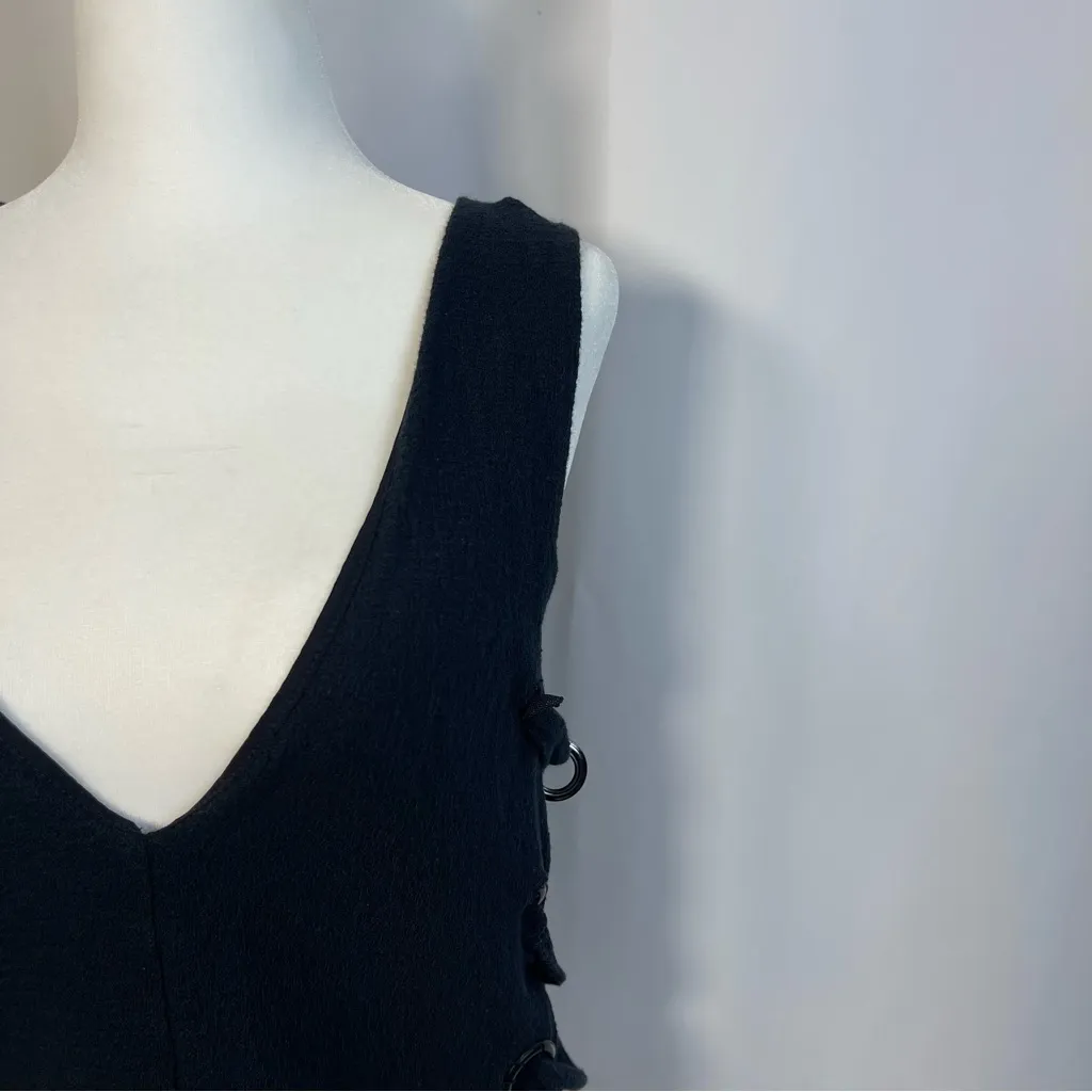 Silence + Noise Urban Outfitters Large Textured V Neck Top Grunge Criss Cross - Image 6