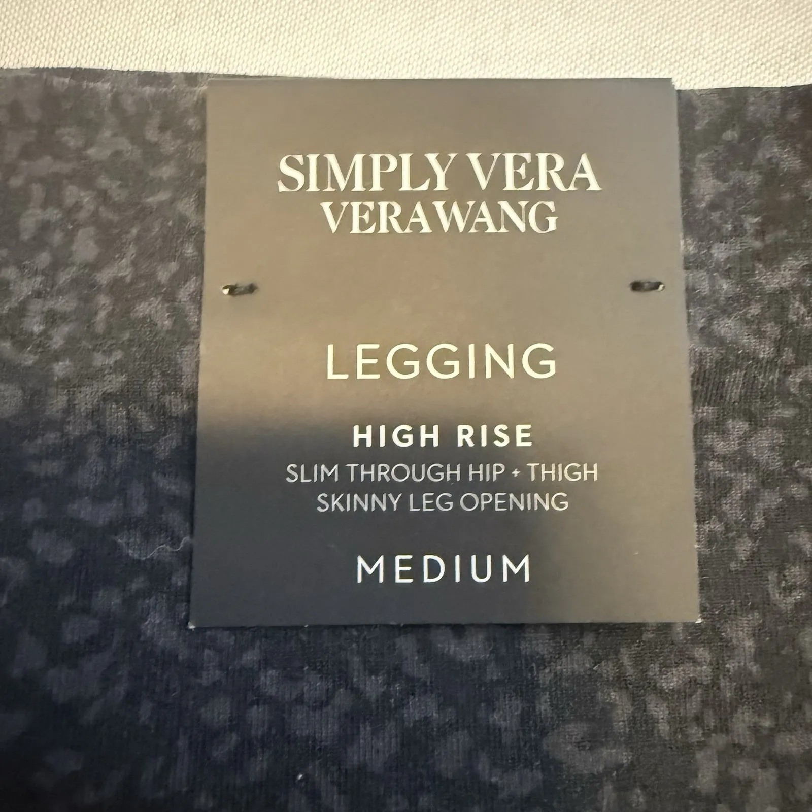 Simply Vera Wang‎ Women Black/Gray High Rise Skinny Slim Leggings #144146 NWT M# - Image 9
