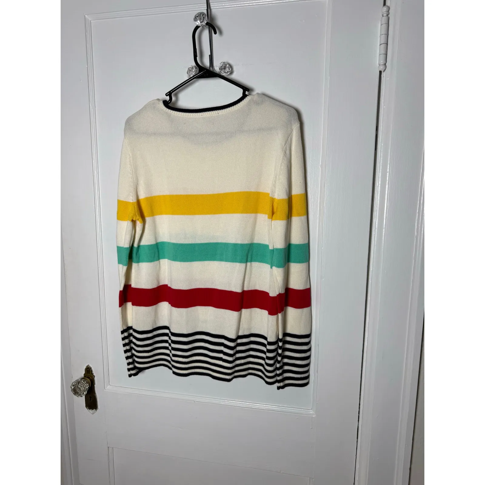 Talbots Striped Pima Cotton Crewneck Lightweight Colorful Sweater NEW Large - Image 7