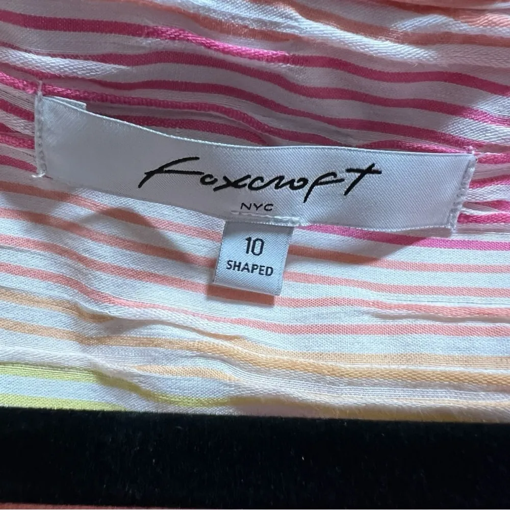 Women's 10 Delany Crinkle Stretch Coral Stripe Ombre Casual Dress NWT - Image 10