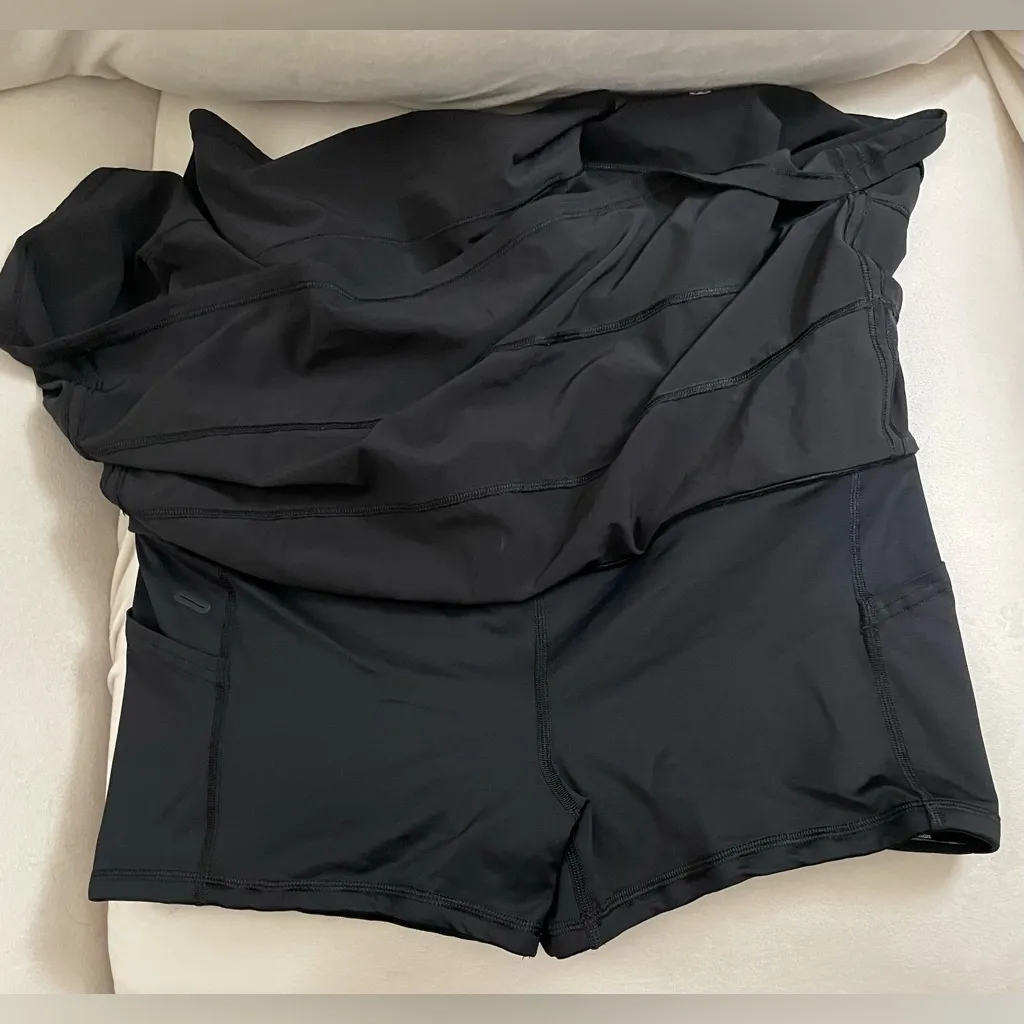Lululemon Pace Rival Skirt 4-way Stretch 15” Black Skort Size 12 Tall - Image 13