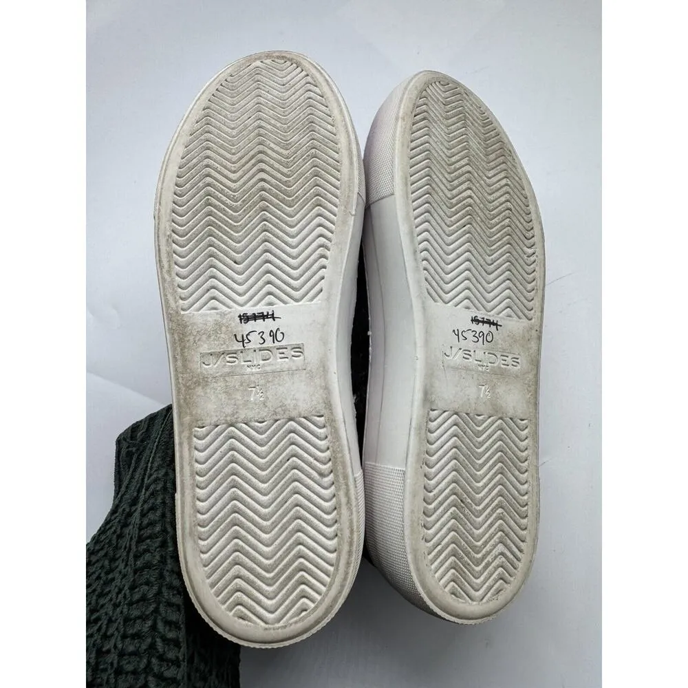 J/Slides Black Crushed Velvet Slip On Casual Sneakers Women’s Size 7.5 - Image 11