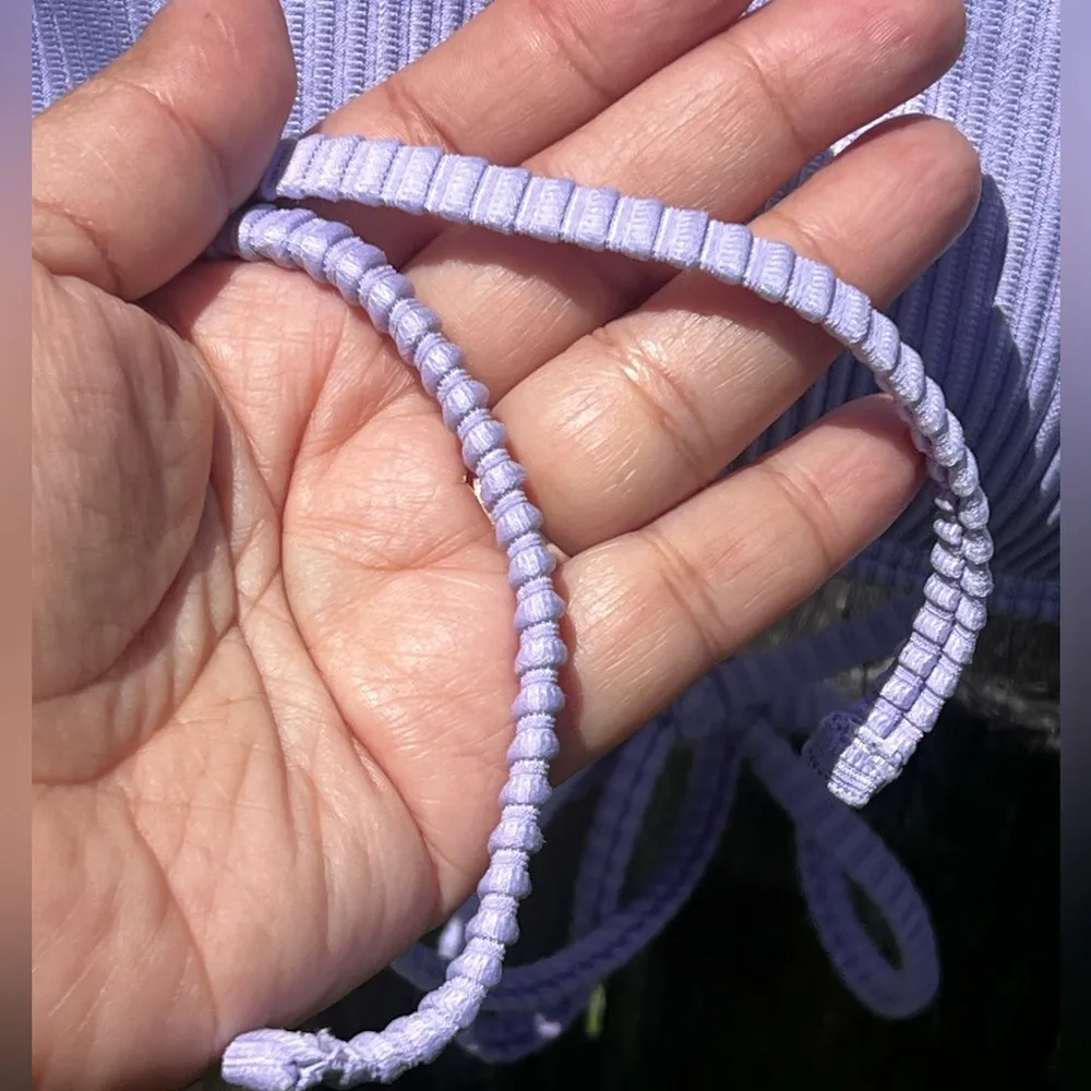 Hollister co-ord rib skinny wrap scoop bikini top in lilac - Image 7