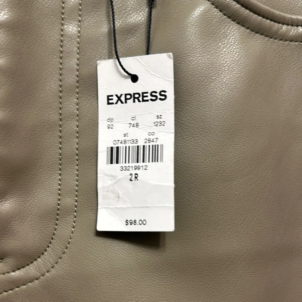 EXPRESS  Faux‎ leather tan  Women's Pants - Image 7
