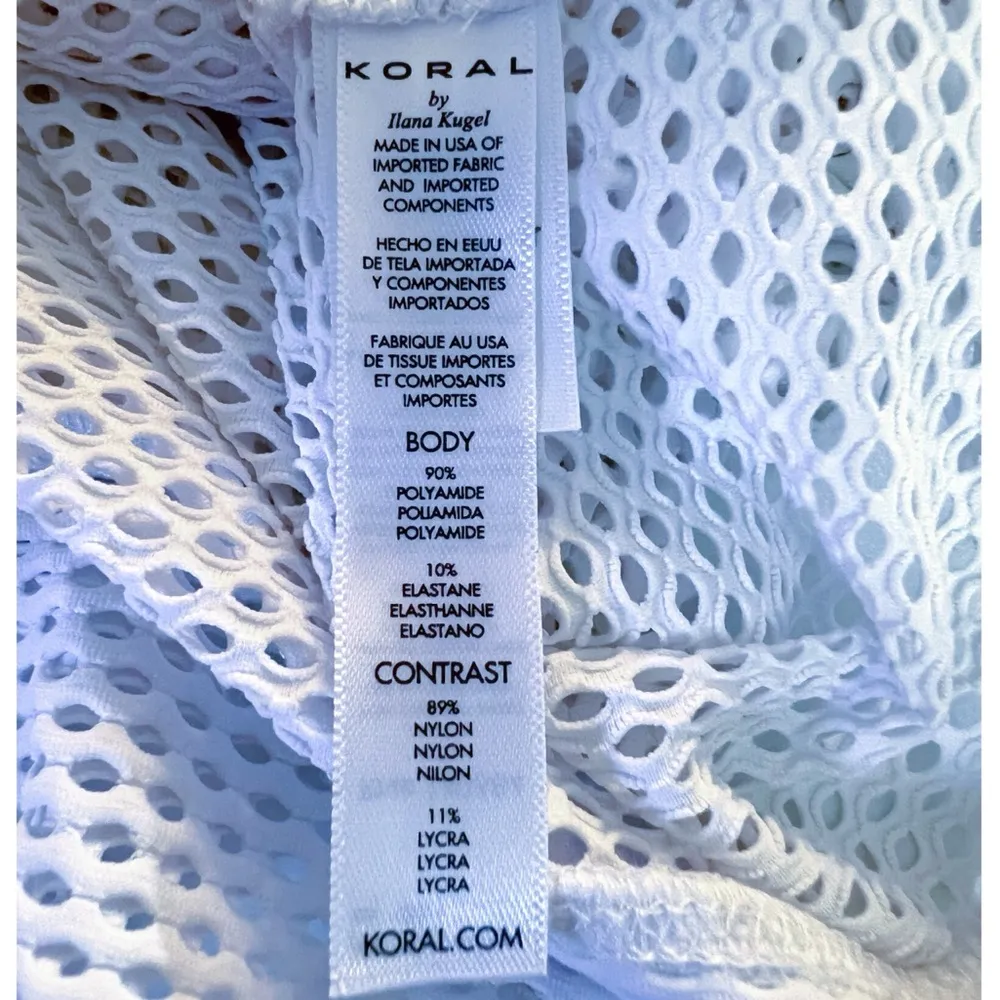 Koral  Women’s Pump Open Mesh Cropped Pullover Top  In White Size Large GUC - Image 7