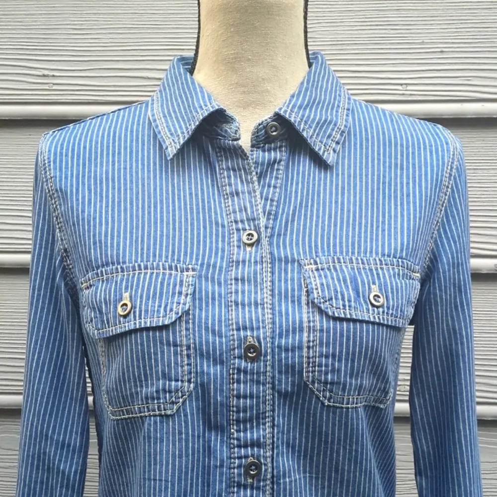 Seven7  Striped Chambray Button Down Shirt - Image 2
