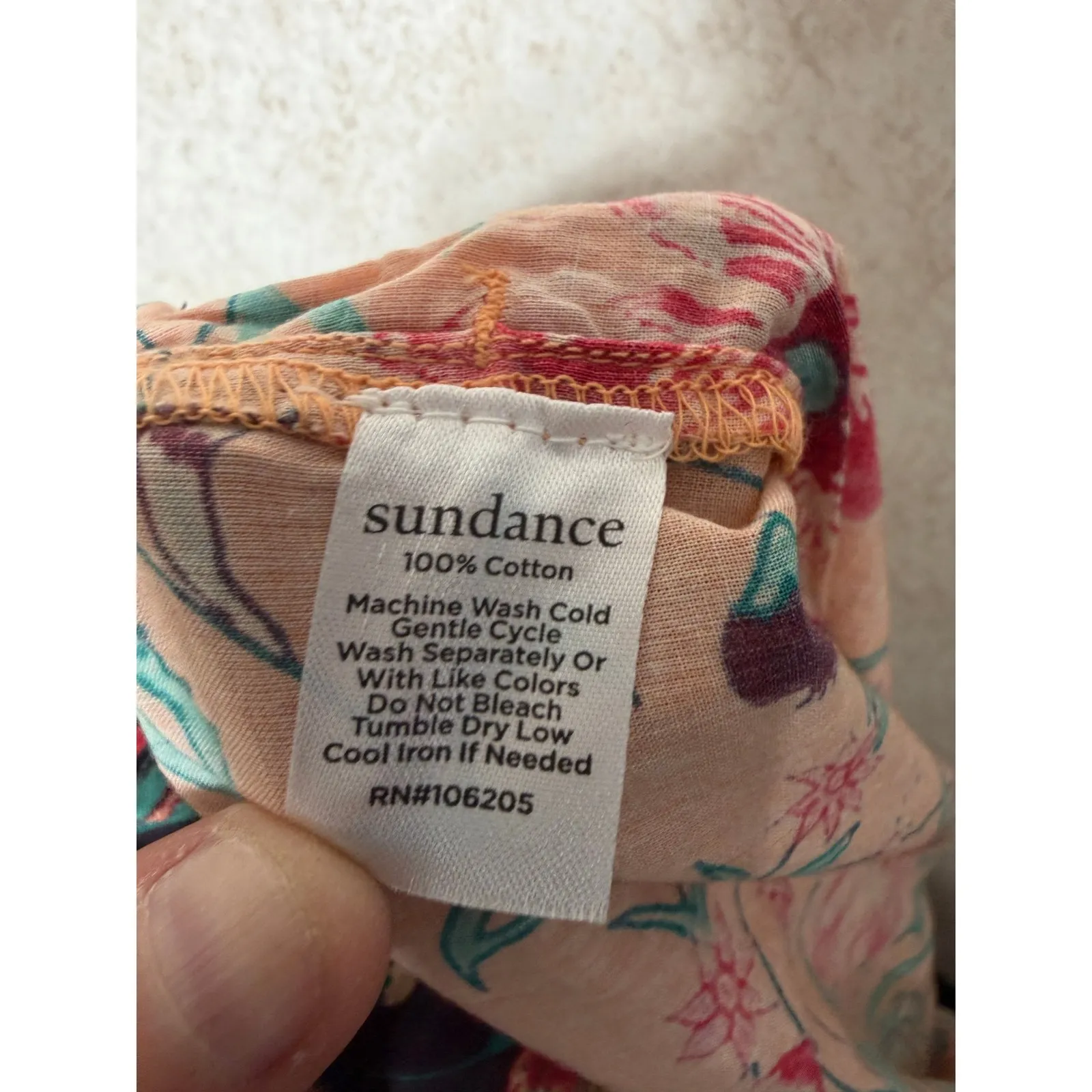 Sundance Leia Orange Floral Paisley Print Drawstring Cropped Pants Cotton Boho - Image 8