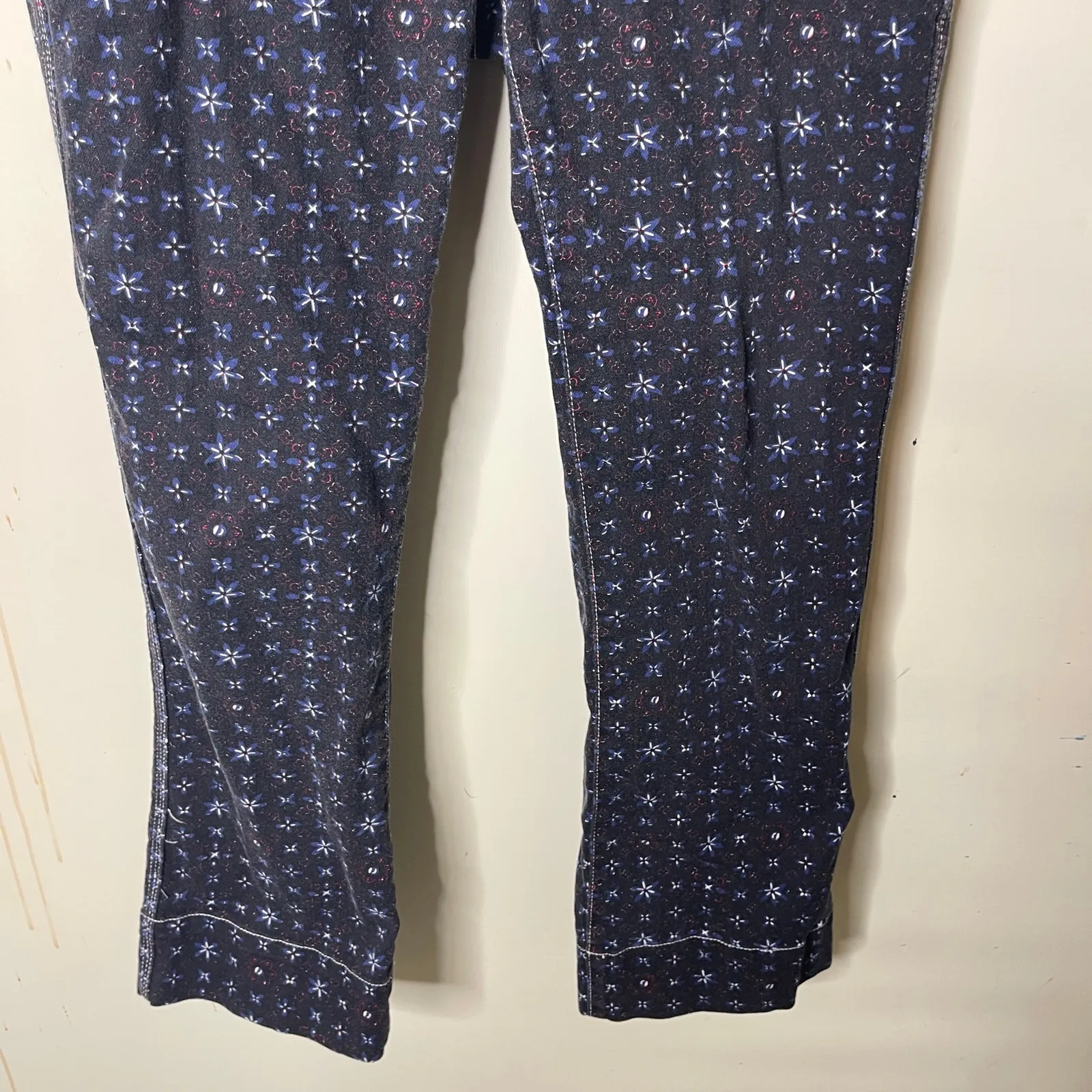ULLA JOHNSON High waist cropped wide leg Ellis Jeans In Blue Floral Sz 4 - Image 6