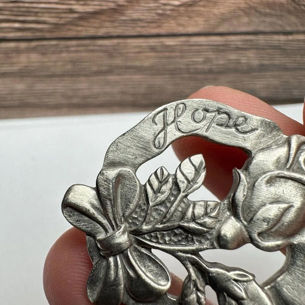 Hope Rose Longaberger 2004 10 Years of Giving Pewter Anniversary Brooch Pin - Image 3