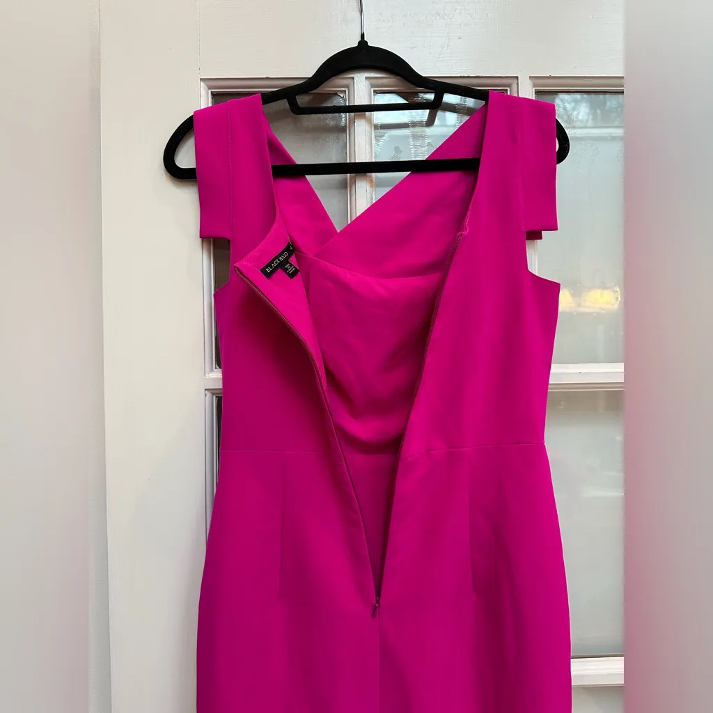 Black Halo Vibrant Pink Jackie Cady Bi-Stretch Dress Party Cocktail Size 4 S - Image 9