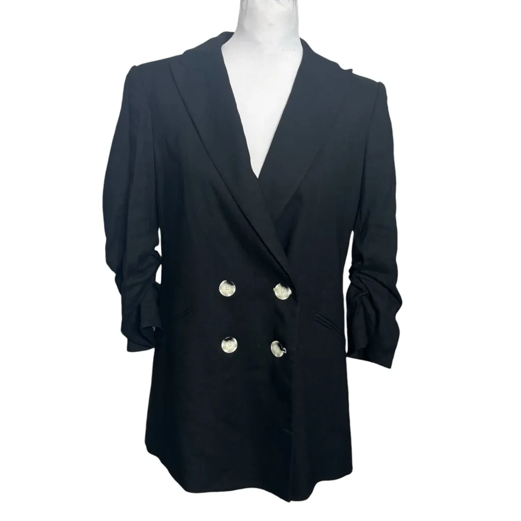 Veronica Beard Kiernan Linen Dickey Jacket Women’s Size 6 Black Blazer Classic - Image 3