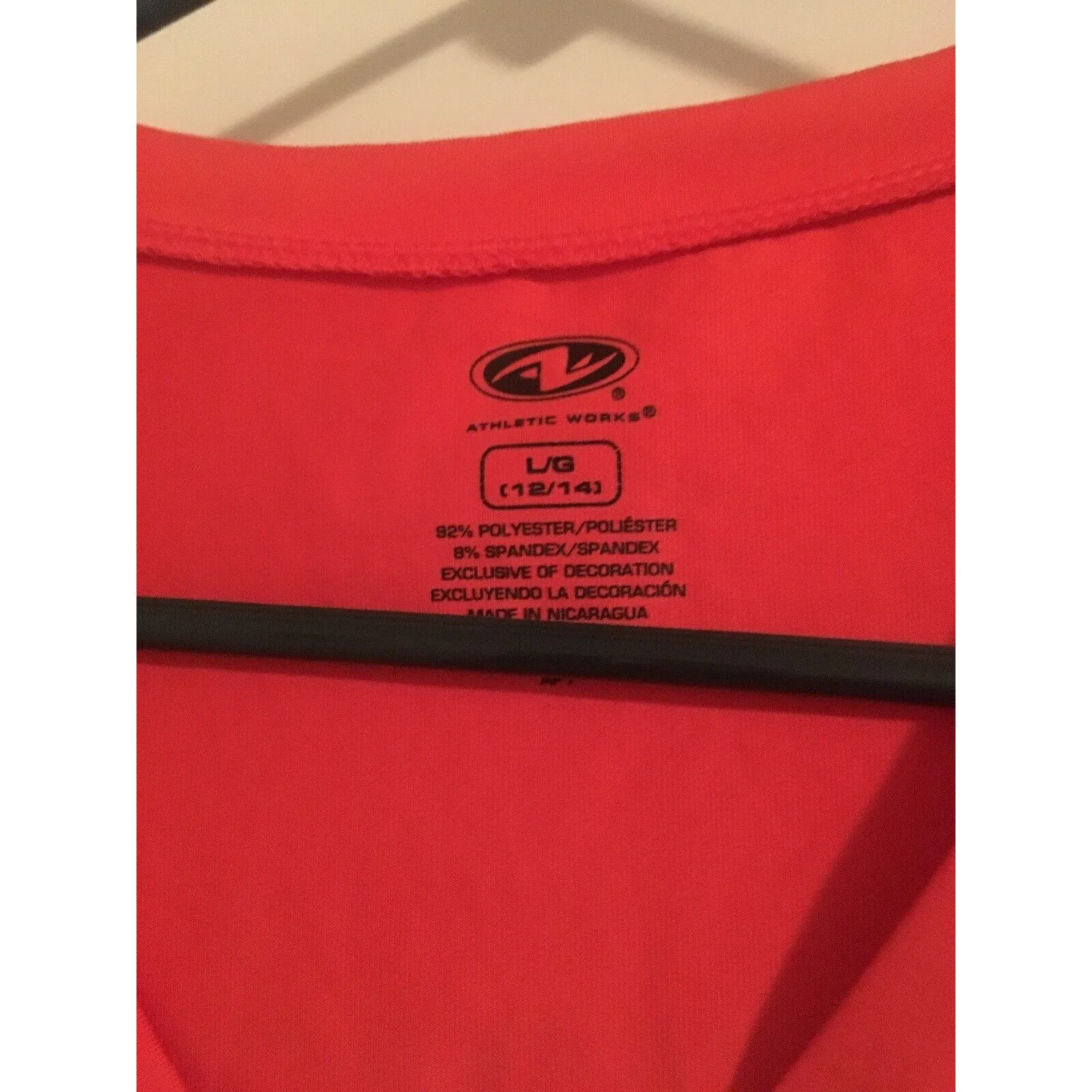 Athletic Works Women's Orangish Short Sleeve T-Shirt V-Neck Shirt Size L 12-14 - Image 4