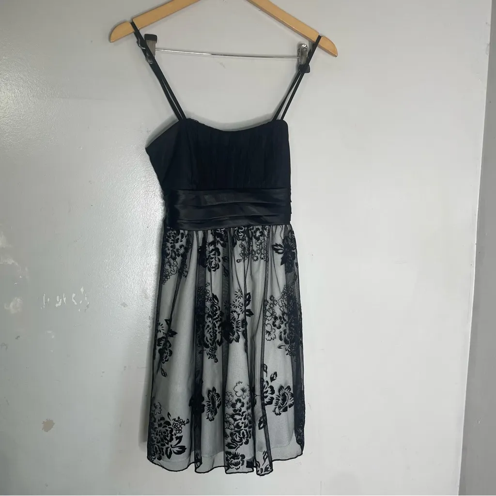 Trixxi Womens Y2K Babydoll Mini Dress Size 5 Fairy Grunge Formal HOCO Event‎ Black - Image 2