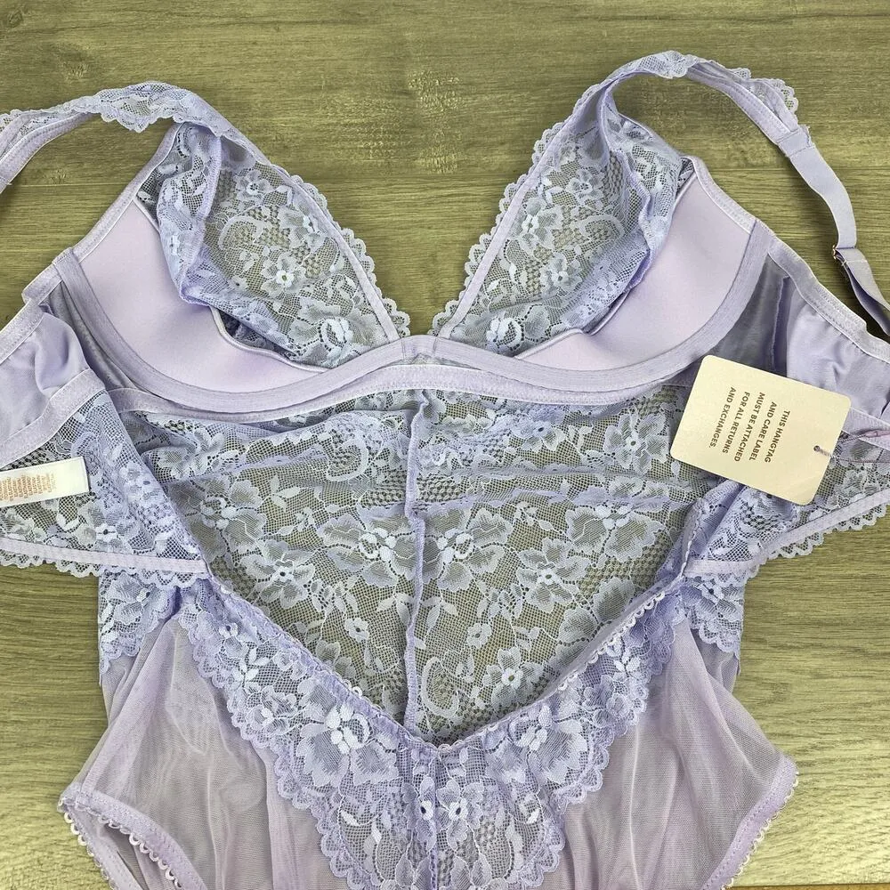 Savage x Fenty Lilac Purple Lace Teddy Bodysuit Sz.2X NWT - Image 11