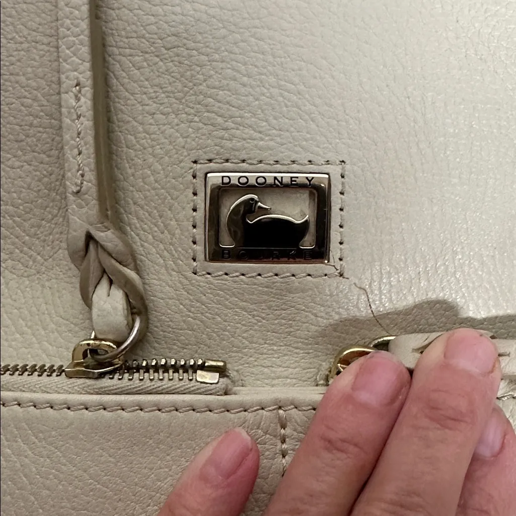 Dooney & Bourke Ivory Leather Tote - Image 10