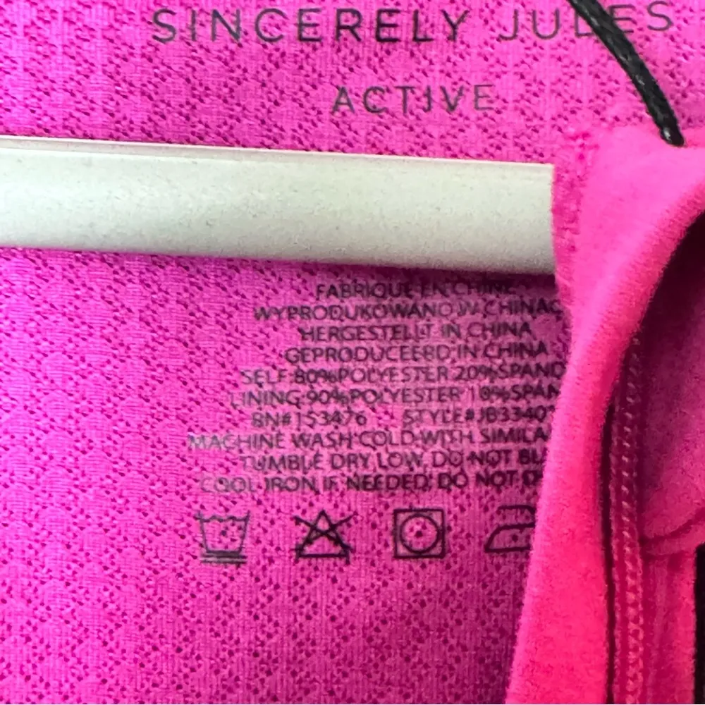 Sincerely Jules Active Pink Sleeveless Zip Front Bra Crop Top Sz M NWT Size M - Image 6