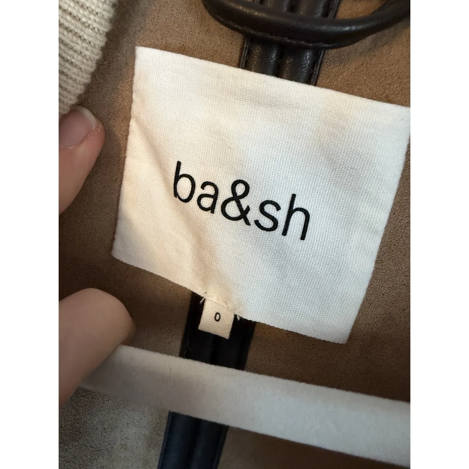 ba&sh BASH maury Faux Shearling short coat Ecru Oversized Sz 0 NWT $480 - Image 9