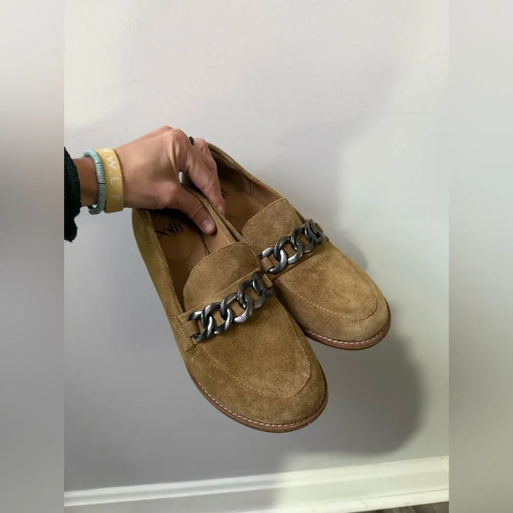 Sofft Chain Link Loafer Suede Nevara Hazelwood Brown Tan Shoes Casual Dressy 8.5 - Image 6