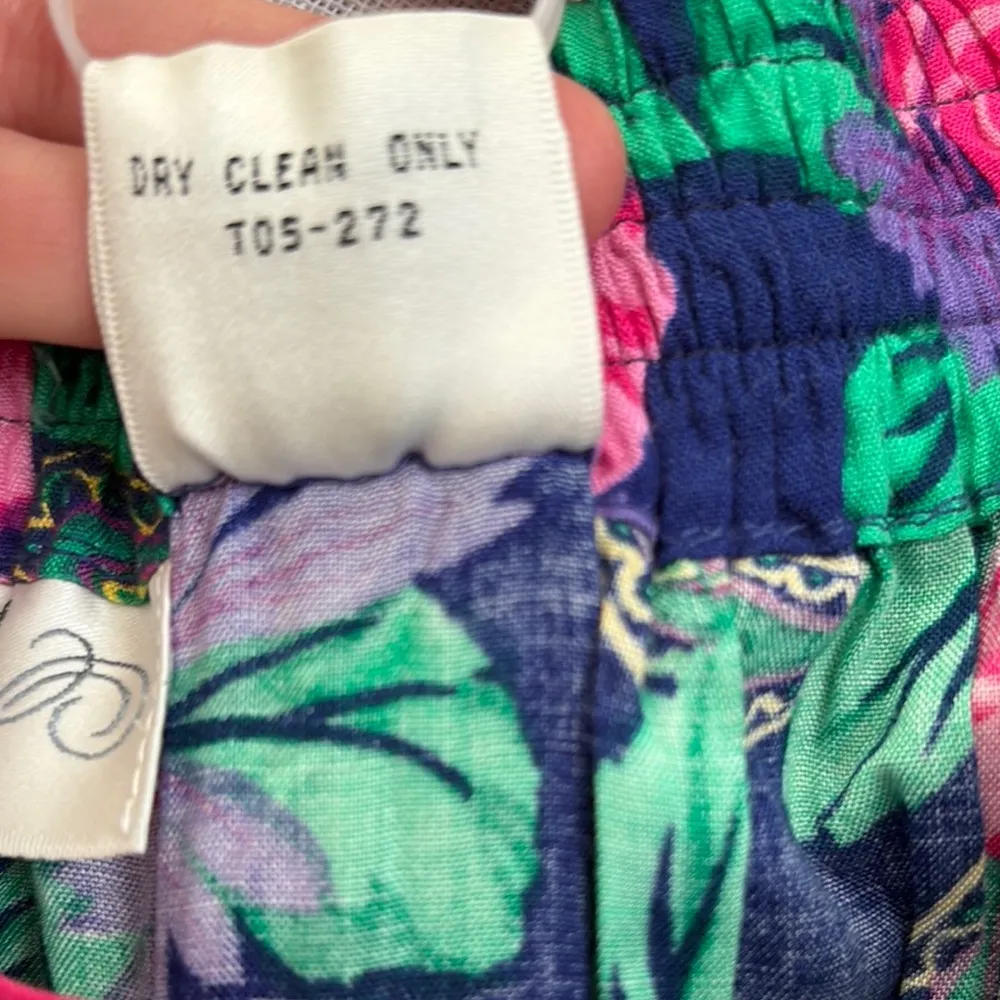 Vintage Midi Skirt with Tropical Print Pink - Image 4