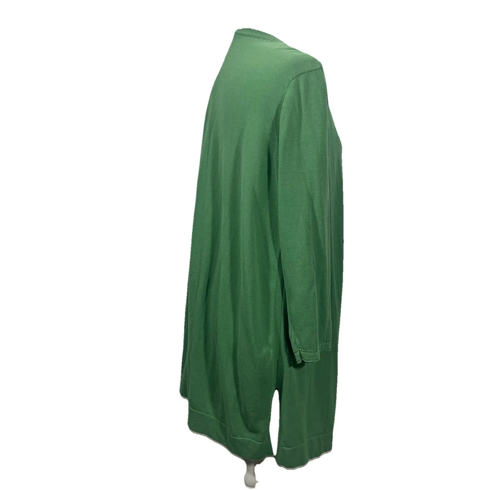 Chicos Summer Romance Button Front Long Light Cardigan Size XL Green Lagenlook - Image 2