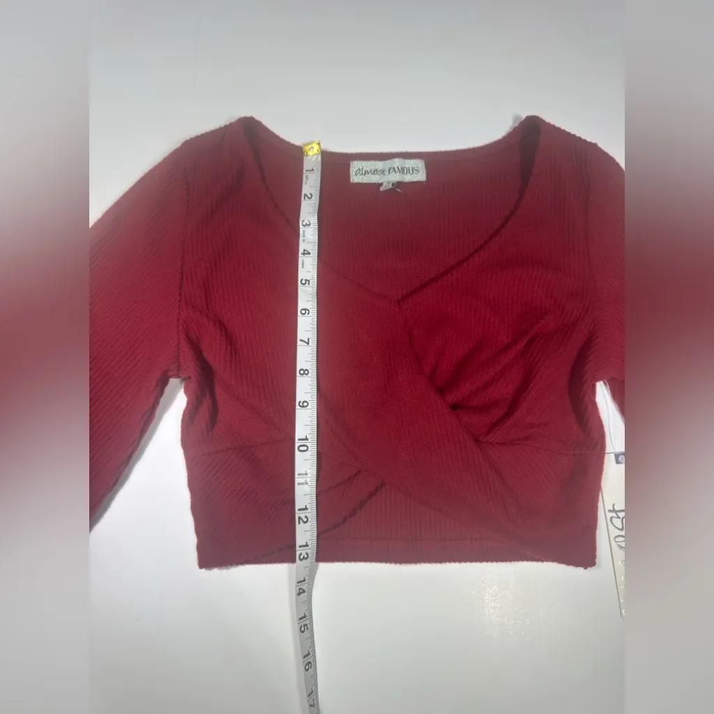 Almost Famous Burgundy Wrap Blouse 🍷 - Image 2