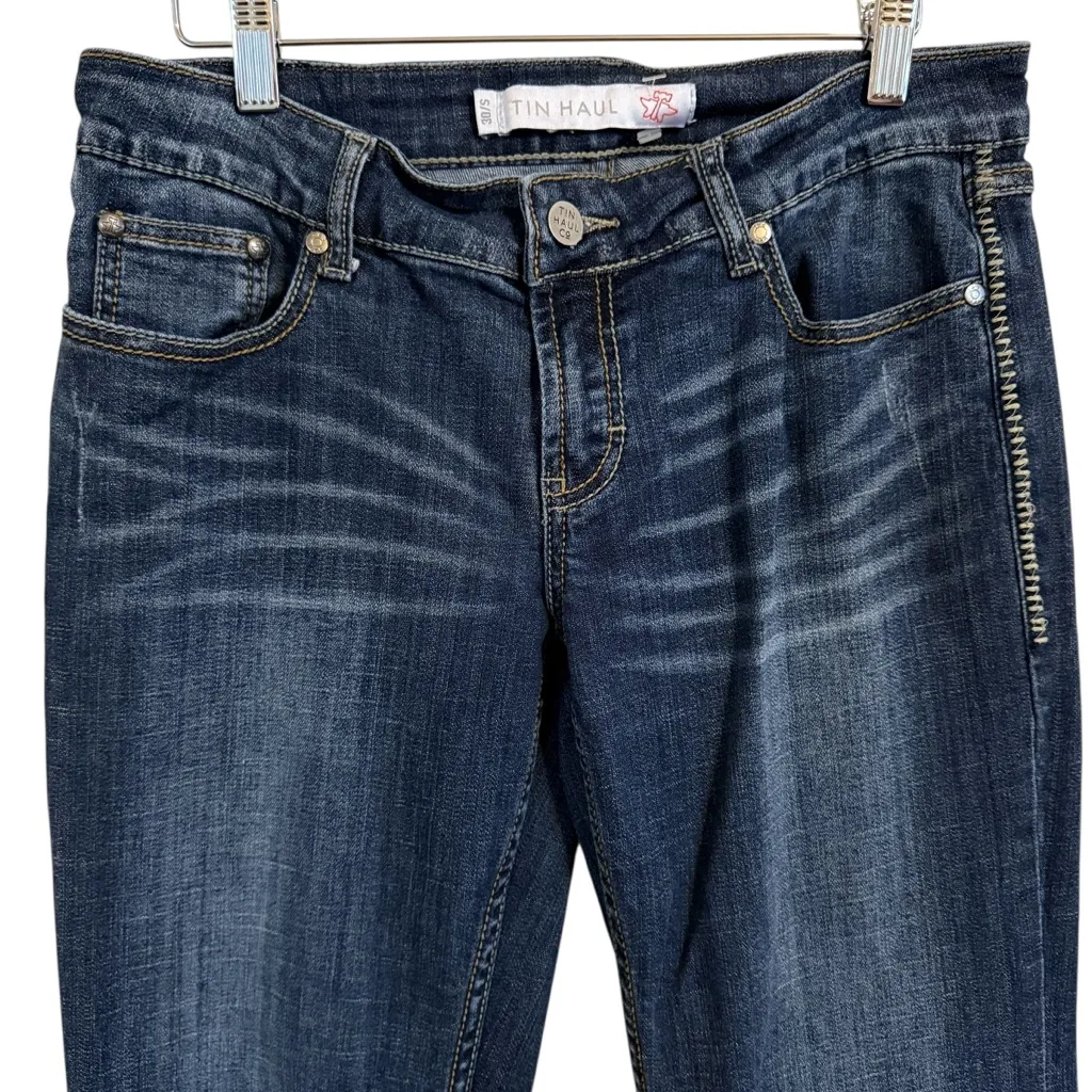 Tin Haul Straight Denim Jean Women 30S Cotton Ranch Farm Western Street Workwear - Image 2