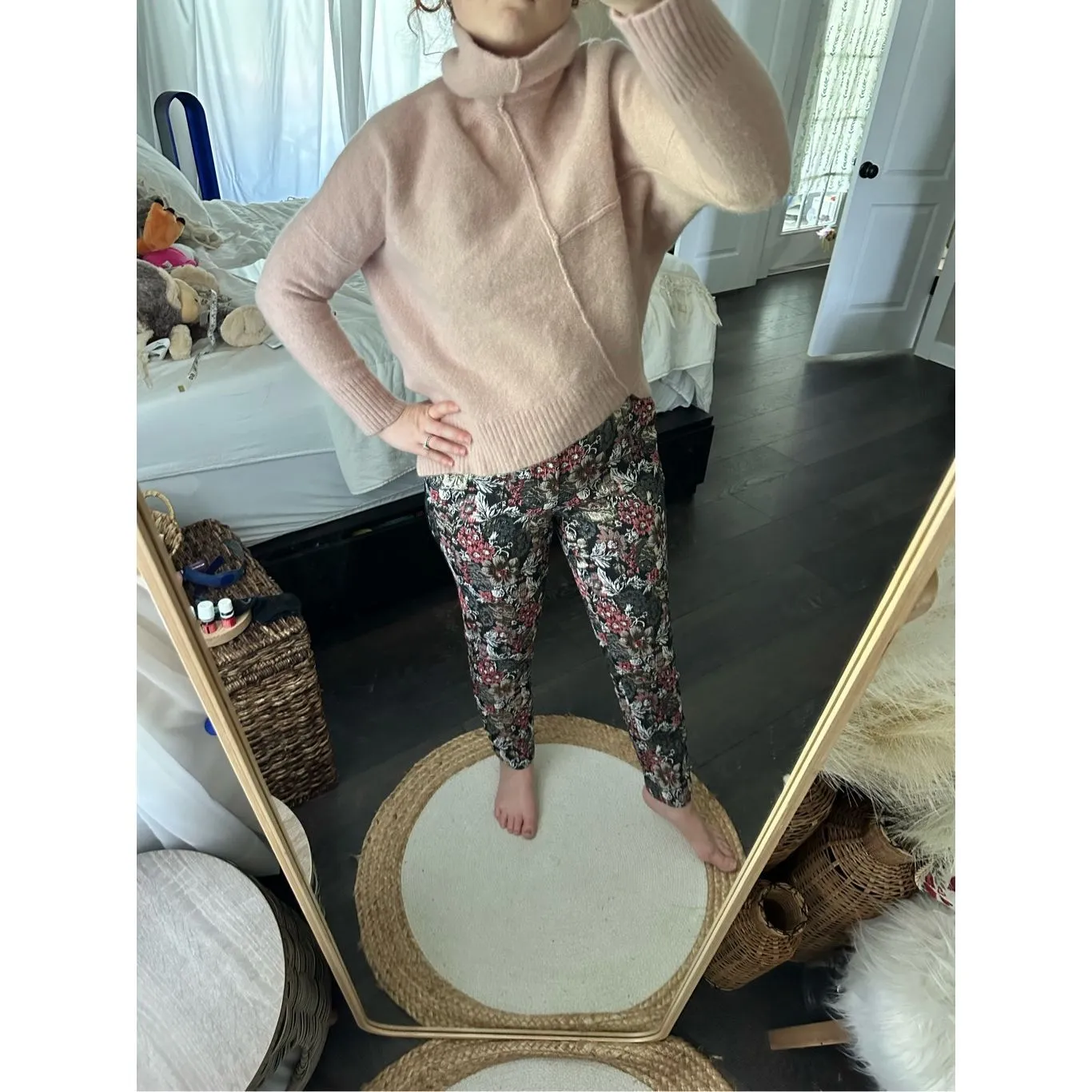 All Saints Pink Wool Yak Blend Roll Neck Sweater Size Medium - Image 2