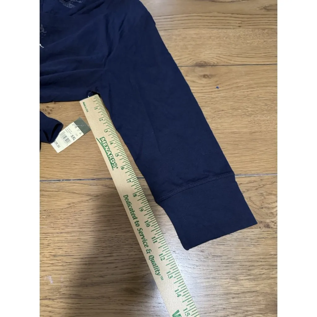 Eddie‎ Bauer Women V Neck Knit Tunic Top Size XXL Botanic Dark Navy Cotton NWT - Image 7