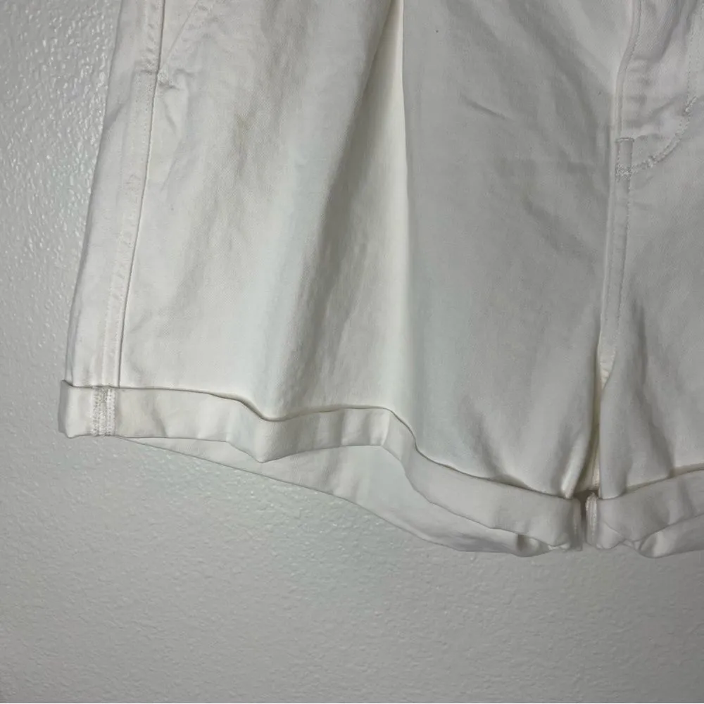 New A new Approach Size 18 Chino Buckled Pleated Cuffed Shorts White - Image 5