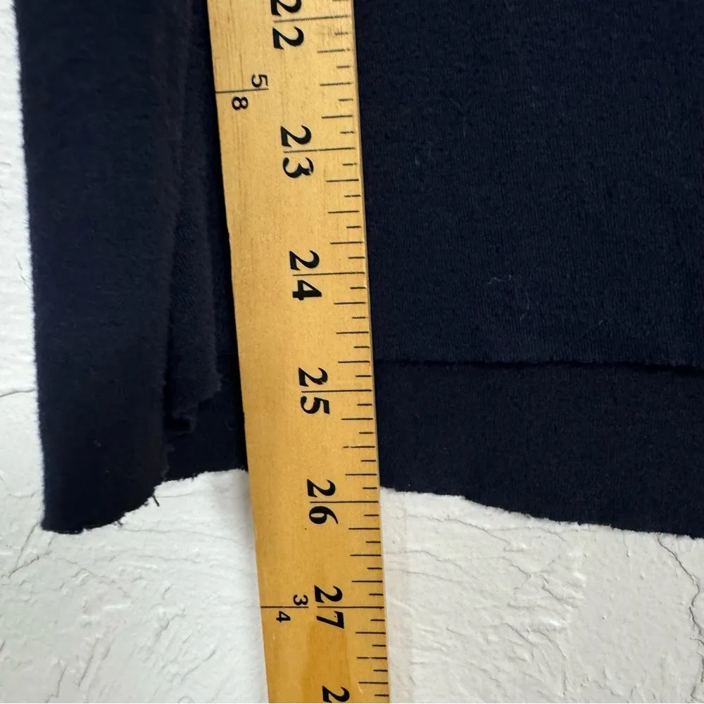 Bailey 44 Navy Blue Zip Boat Neck Y2K Blouse Womens L Preppy Girly Short Sleeve - Image 10