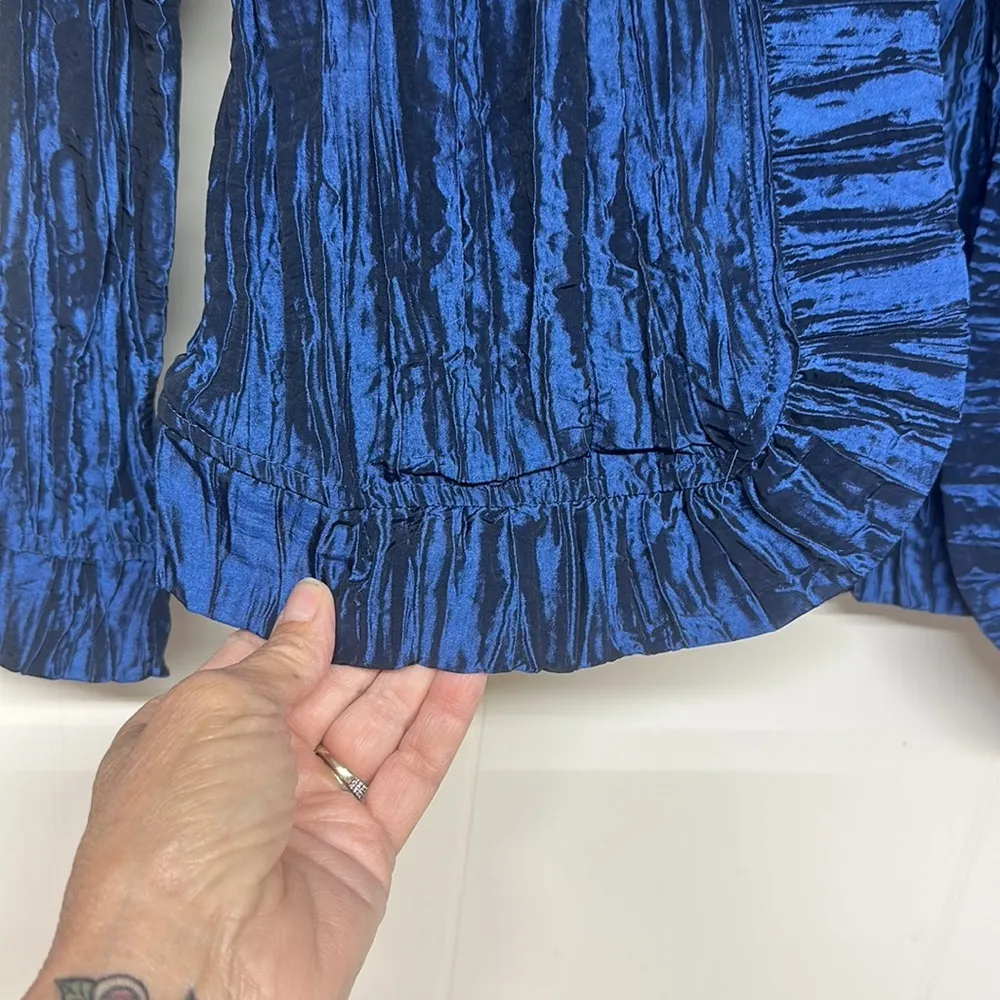 Chico NWT Royal Ruffle Rea Jacket Logan Sapphire - Image 2