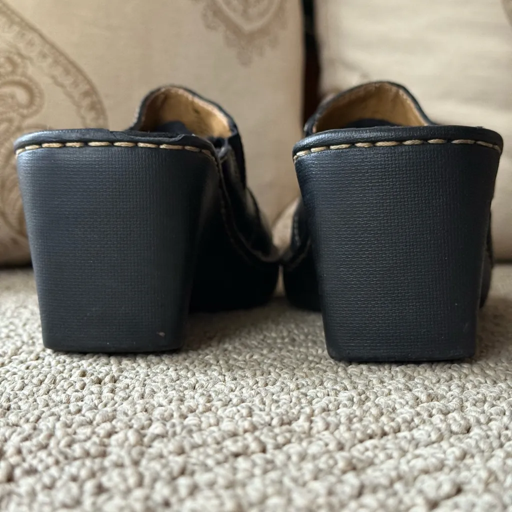 Brown’s Landing Black Pebble Leather Open Heel Clogs Mules Size 8 - Image 5