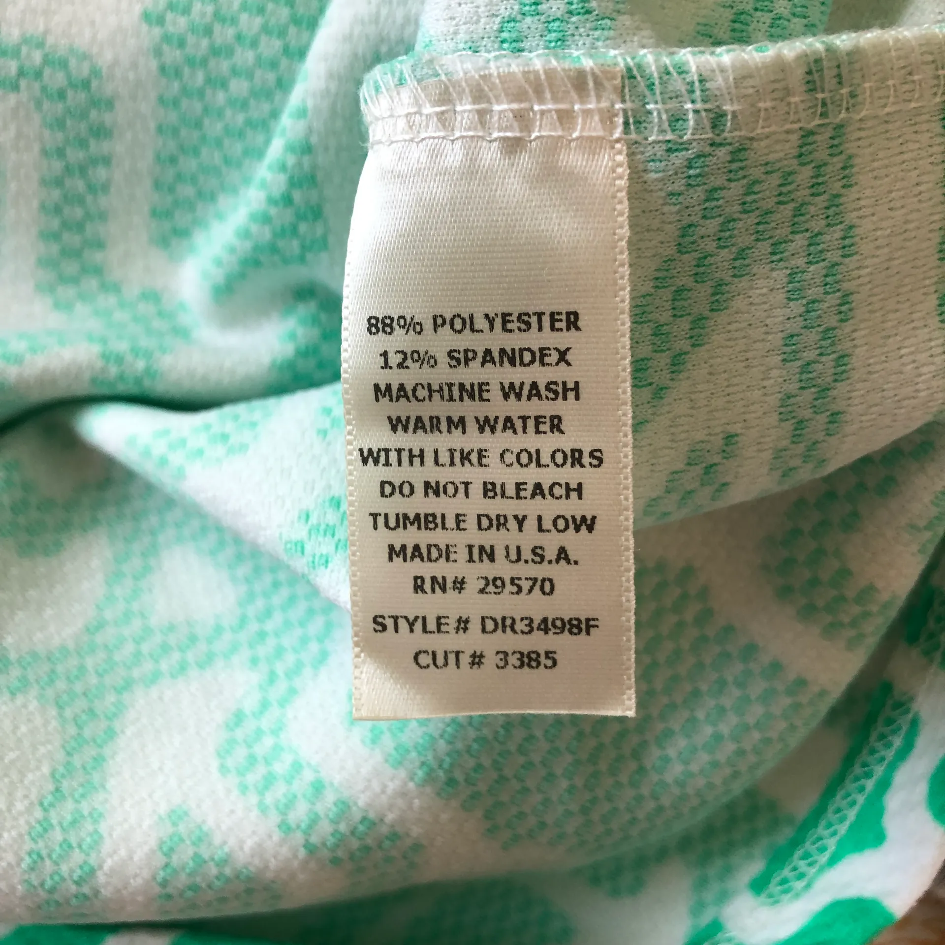 Green & White Patterned Flare Dress  - Image 6