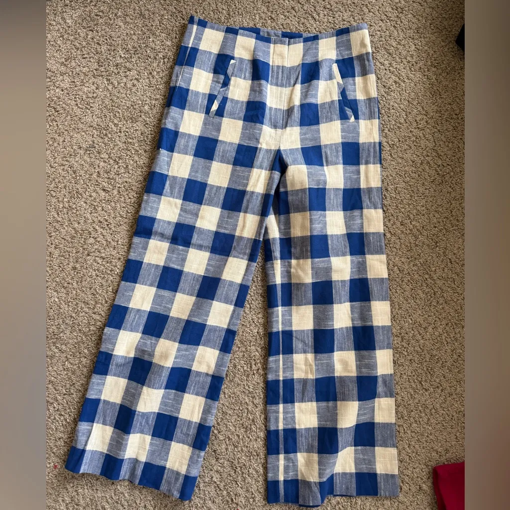 Veronica Beard Dova Blue Checkered Pants - Image 6